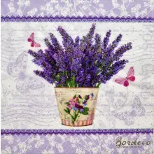 Serwetka do decoupage lawenda w wiaderku  25x25 PAW